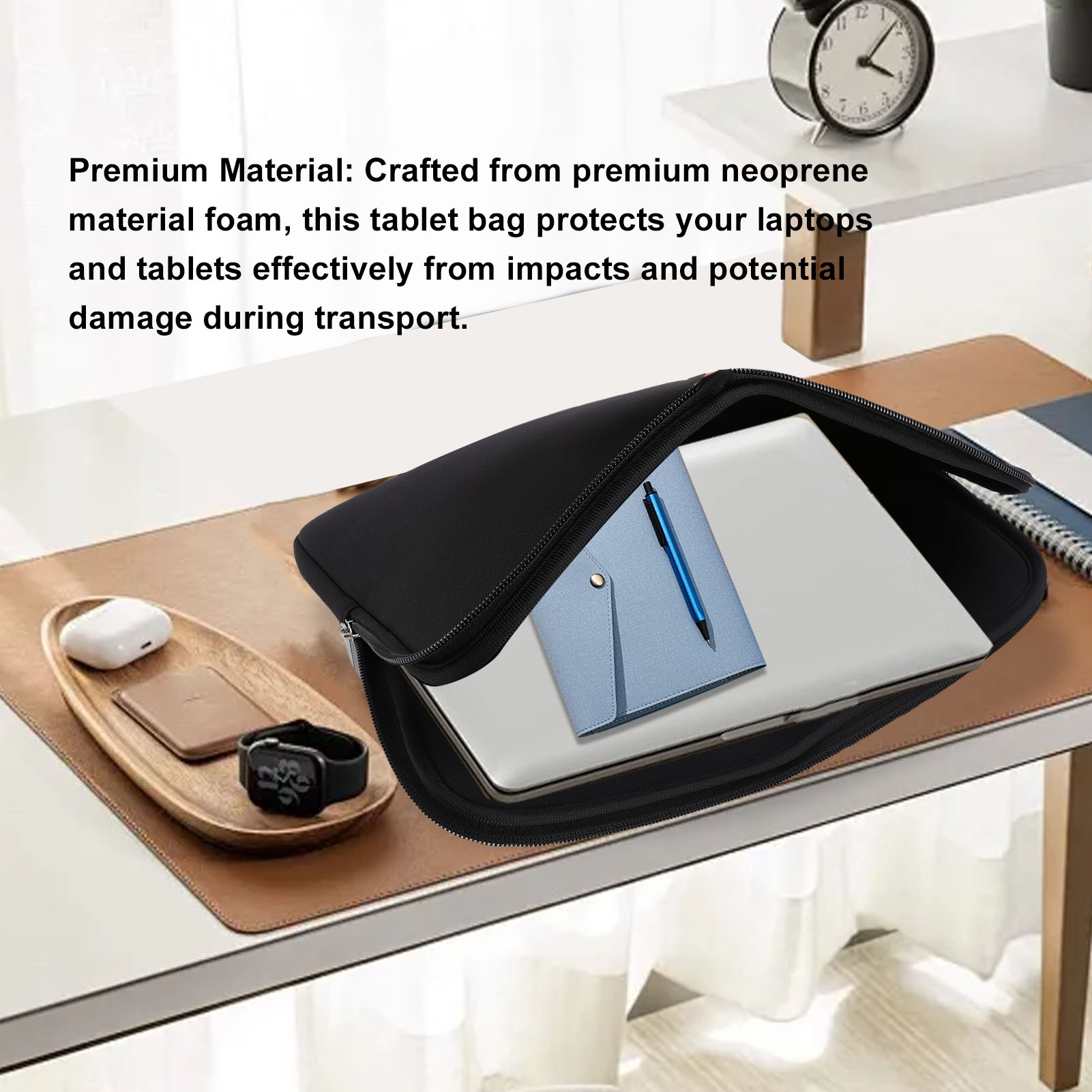 حقيبة كمبيوتر لوحي سوداء مقاوم - مراجعة Laptop Sleeve Neoprene وسعره